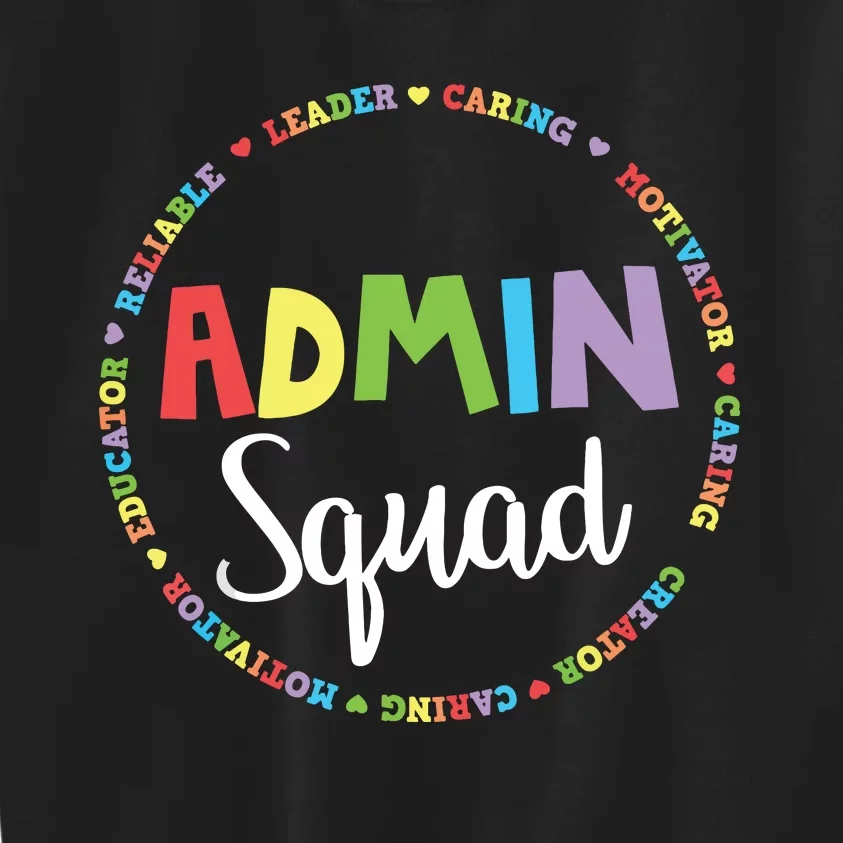 Admin Squad School Assistant Principal Crew Administrator Kids Sweatshirt