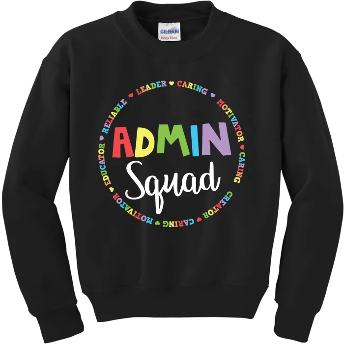 Admin Squad School Assistant Principal Crew Administrator Kids Sweatshirt