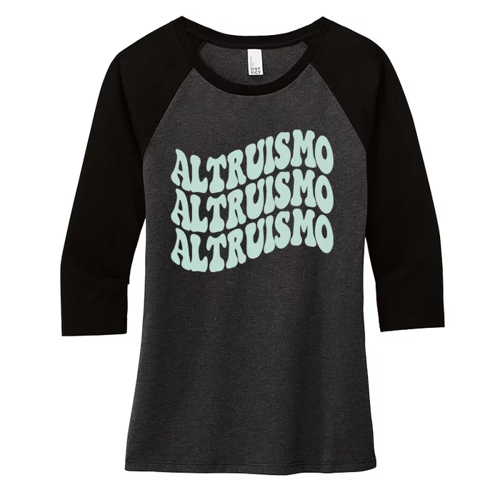 Altruismo School Spirit Wavy Stacked Women's Tri-Blend 3/4-Sleeve Raglan Shirt