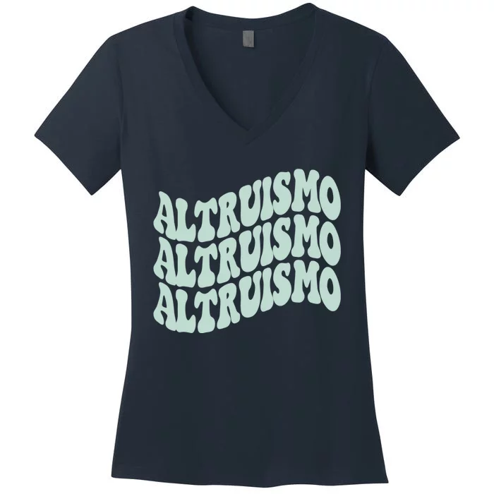 Altruismo School Spirit Wavy Stacked Women's V-Neck T-Shirt