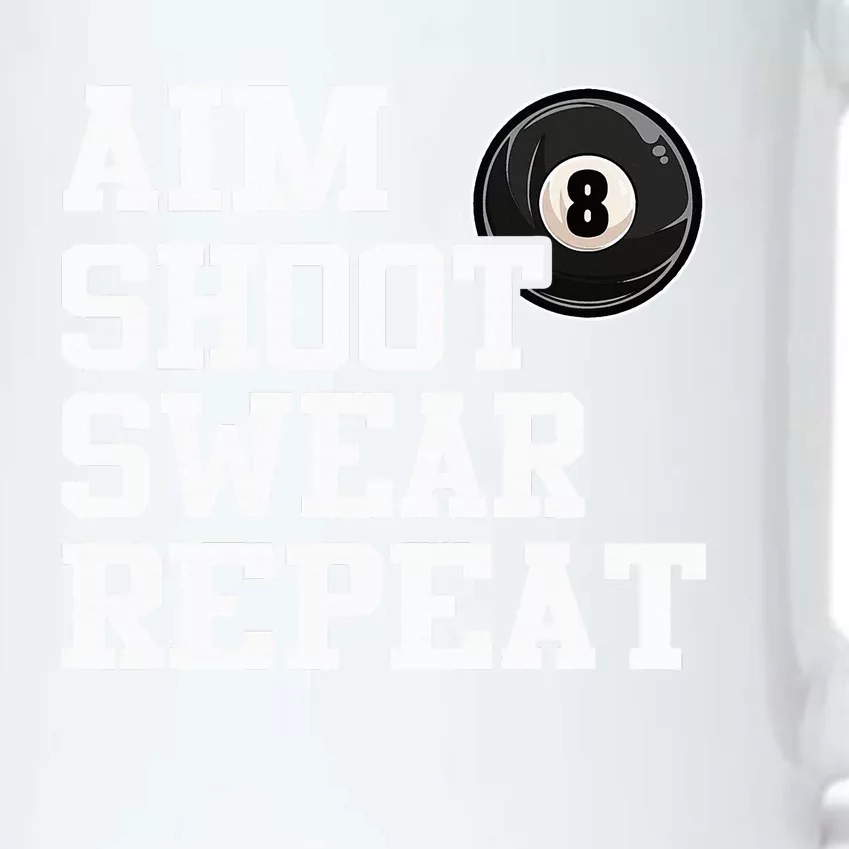 Aim Shoot Swear Repeat 8 Ball Pool Billiards Player Funny Black Color Changing Mug