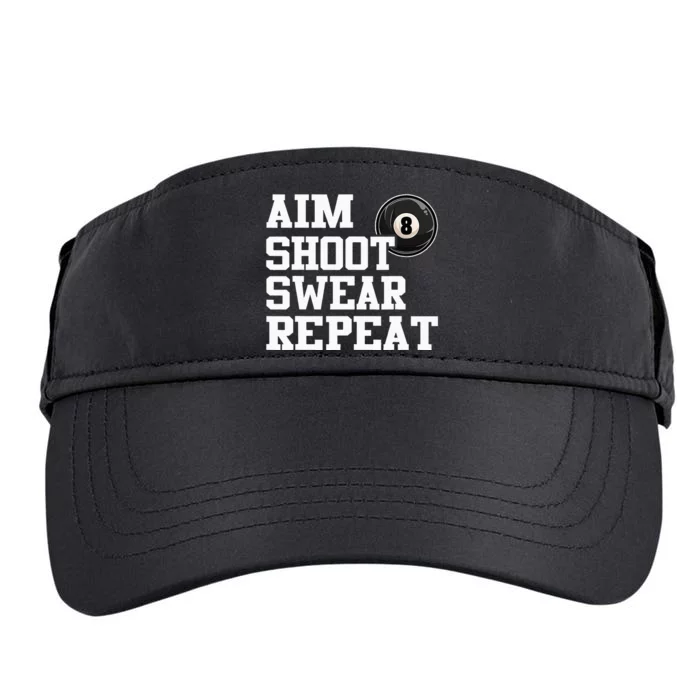 Aim Shoot Swear Repeat 8 Ball Pool Billiards Player Funny Adult Drive Performance Visor