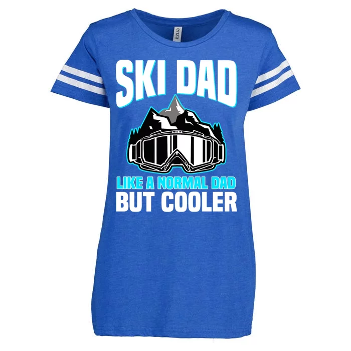 Alpine Ski Slope Downhill Skiing Dad Skier Enza Ladies Jersey Football T-Shirt