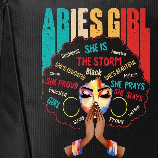 Aries She Slays & Prays March April Birthday Queens City Backpack