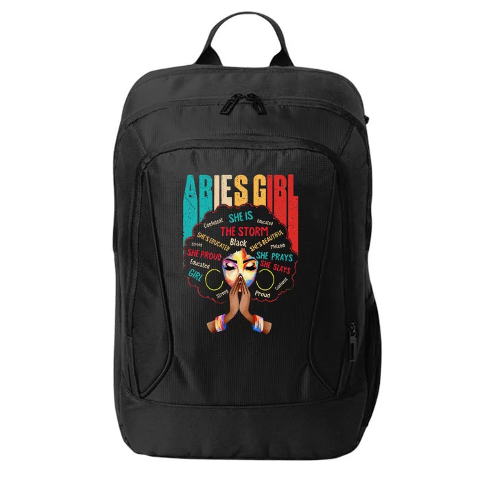 Aries She Slays & Prays March April Birthday Queens City Backpack