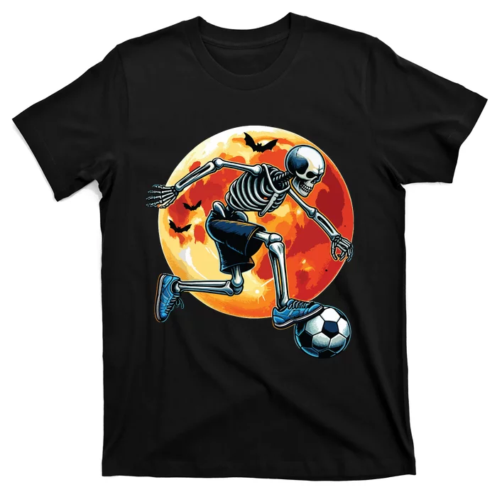 American Soccer Skeleton Halloween Boy Soccer Funny T-Shirt