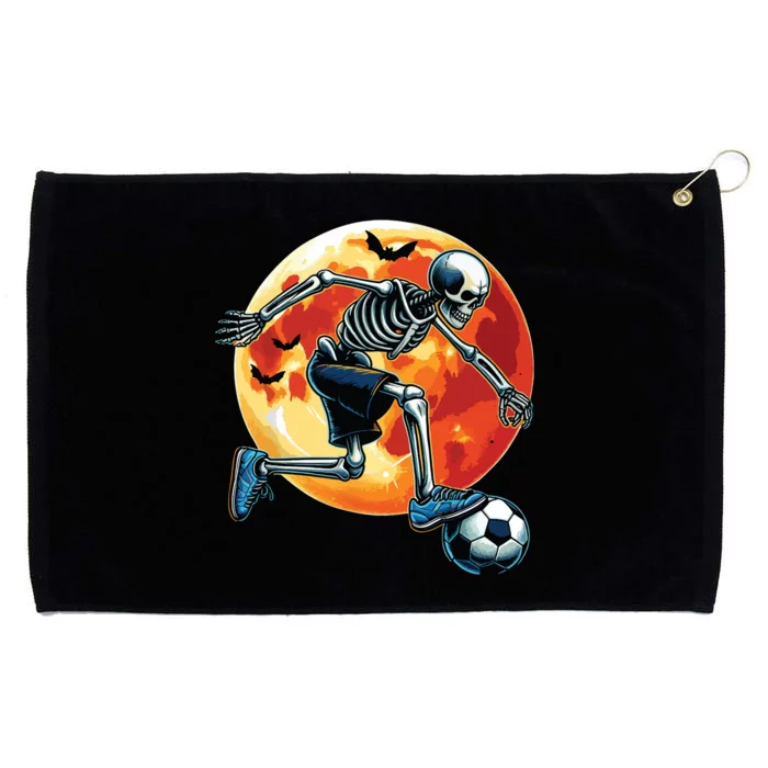 American Soccer Skeleton Halloween Boy Soccer Funny Grommeted Golf Towel