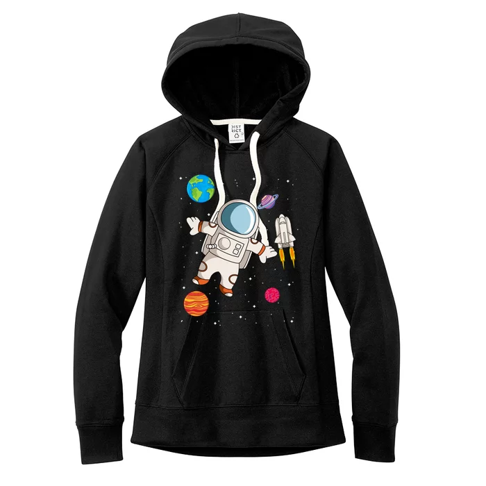 Astronaut Space Science Rocket Ship Gift Women's Fleece Hoodie