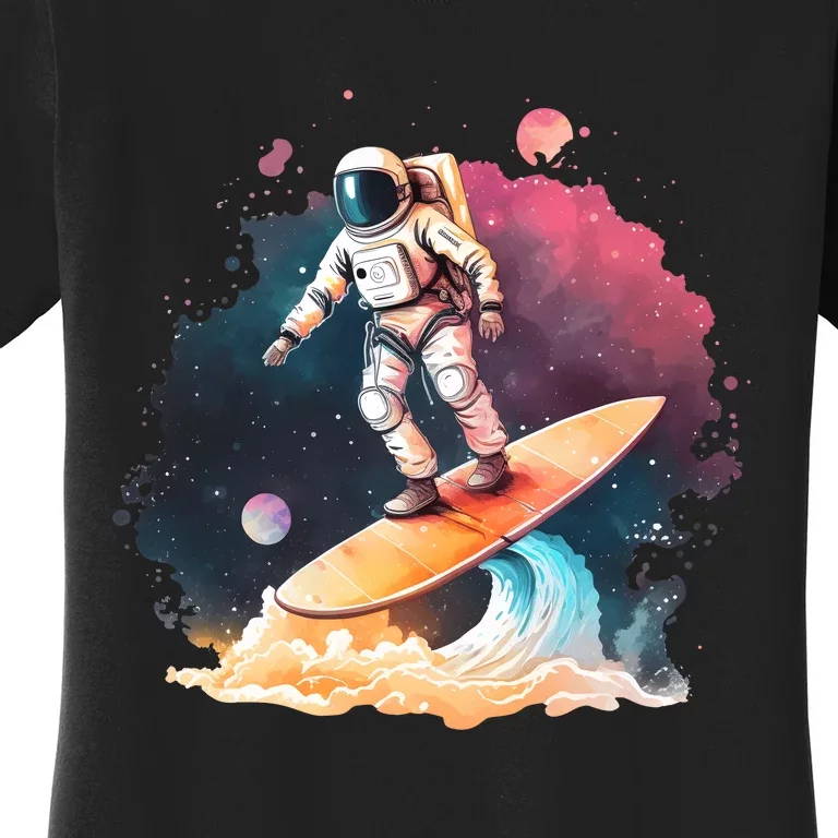 Astronaut Surfing Space Surfer Gift Women's T-Shirt