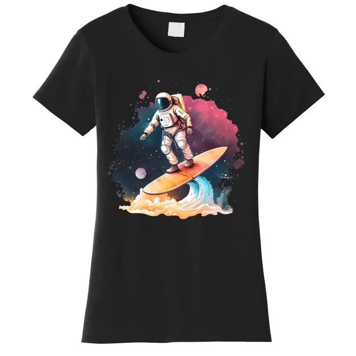 Astronaut Surfing Space Surfer Gift Women's T-Shirt