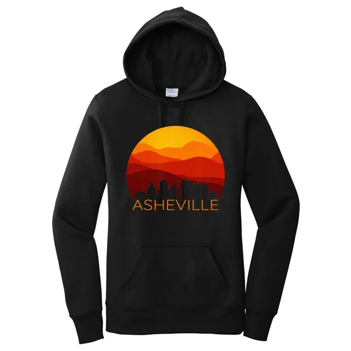 Asheville Sunset Silhouette Art Blue Ridge Mountains NC Gift Women's Pullover Hoodie