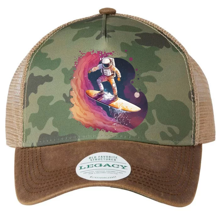 Astronaut Surfing Space Surfer Legacy Tie Dye Trucker Hat