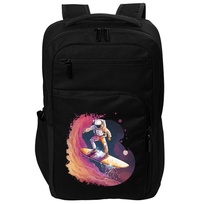 Astronaut Surfing Space Surfer Impact Tech Backpack