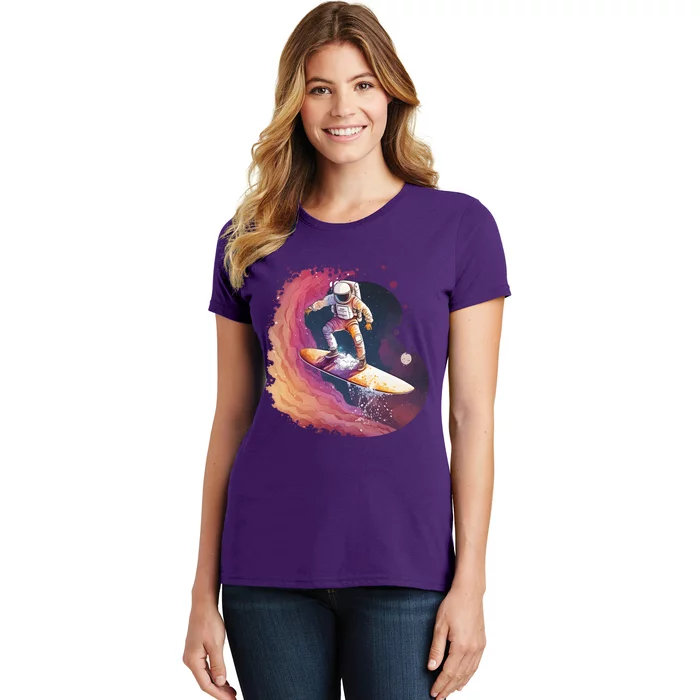 Astronaut Surfing Space Surfer Women's T-Shirt