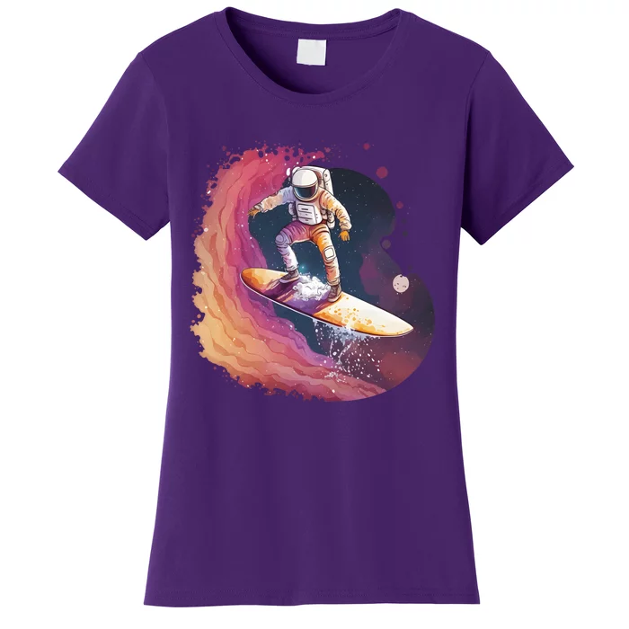 Astronaut Surfing Space Surfer Women's T-Shirt