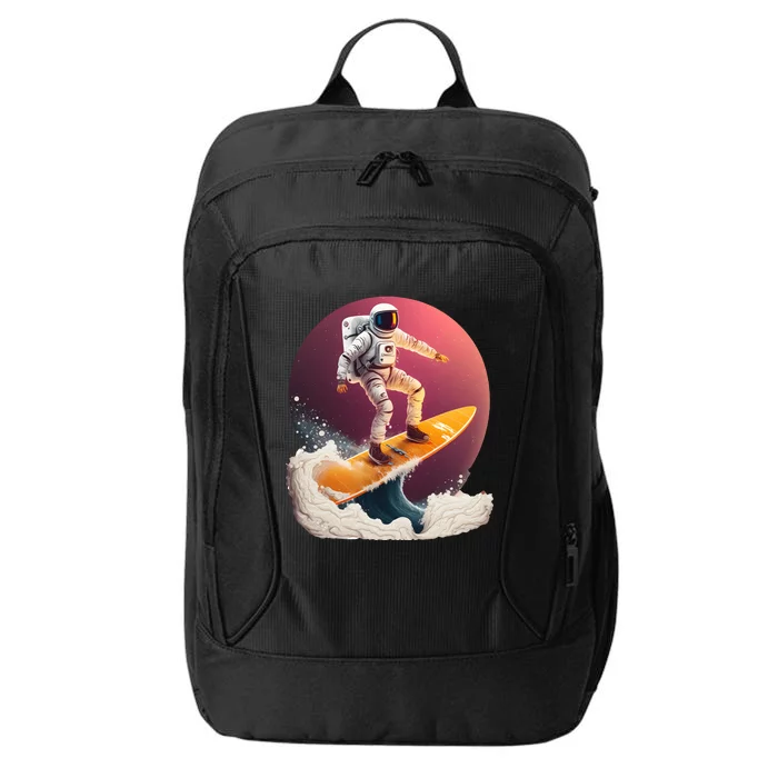 Astronaut Surfing Space Surfer City Backpack