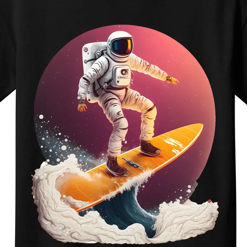 Astronaut Surfing Space Surfer Kids T-Shirt