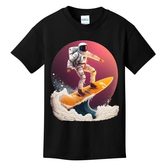 Astronaut Surfing Space Surfer Kids T-Shirt