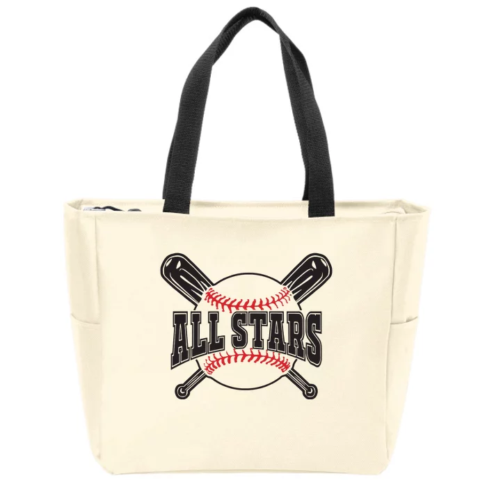 All Stars Softball Baseball Zip Tote Bag