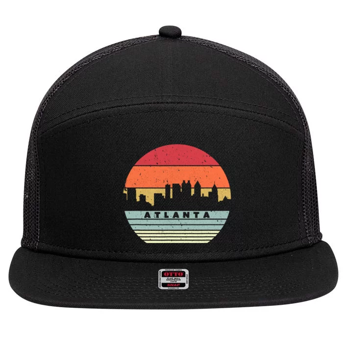 Atlanta Souvenir Shirt. Retro Style USA Skyline 7 Panel Mesh Trucker Snapback Hat