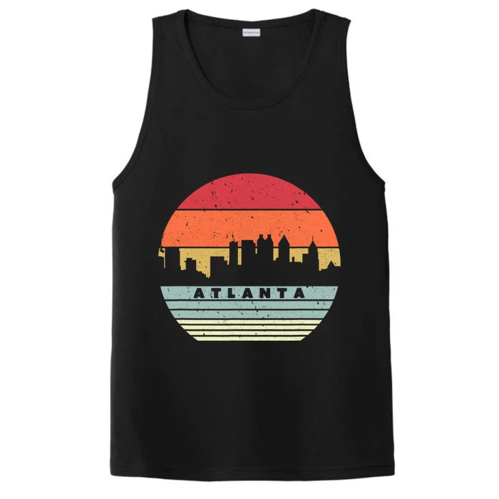 Atlanta Souvenir Shirt. Retro Style USA Skyline Performance Tank