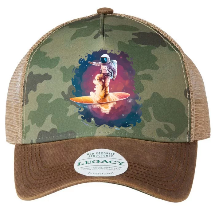 Astronaut Surfing Space Surfer Legacy Tie Dye Trucker Hat