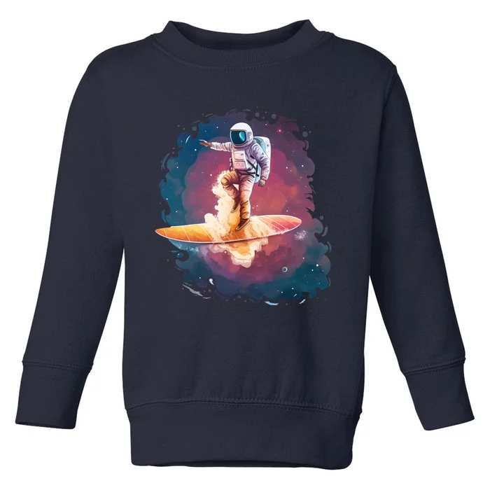 Astronaut Surfing Space Surfer Toddler Sweatshirt