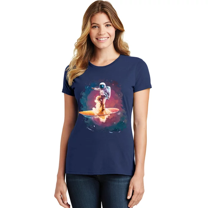 Astronaut Surfing Space Surfer Women's T-Shirt