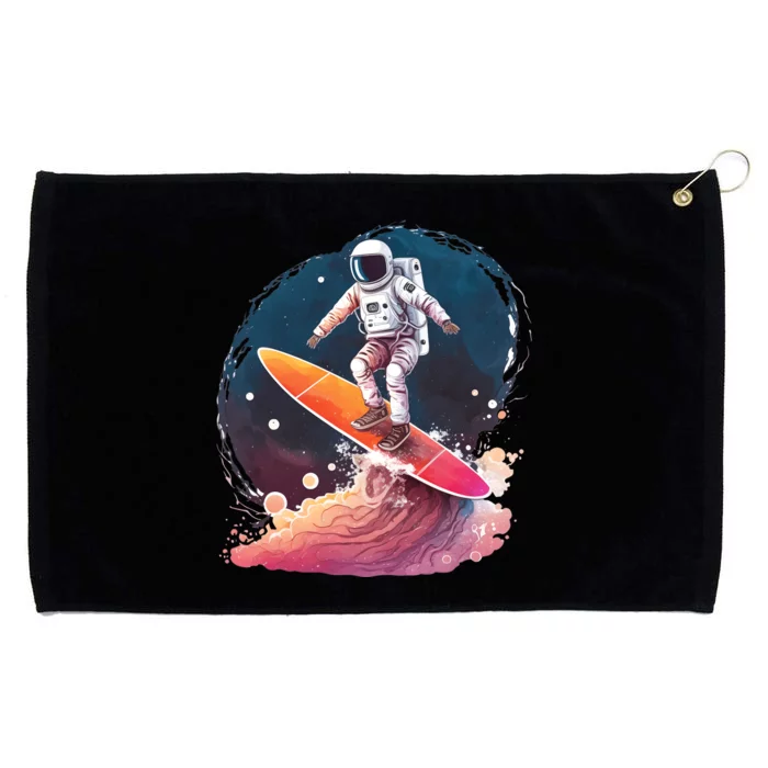 Astronaut Surfing Space Surfer Grommeted Golf Towel