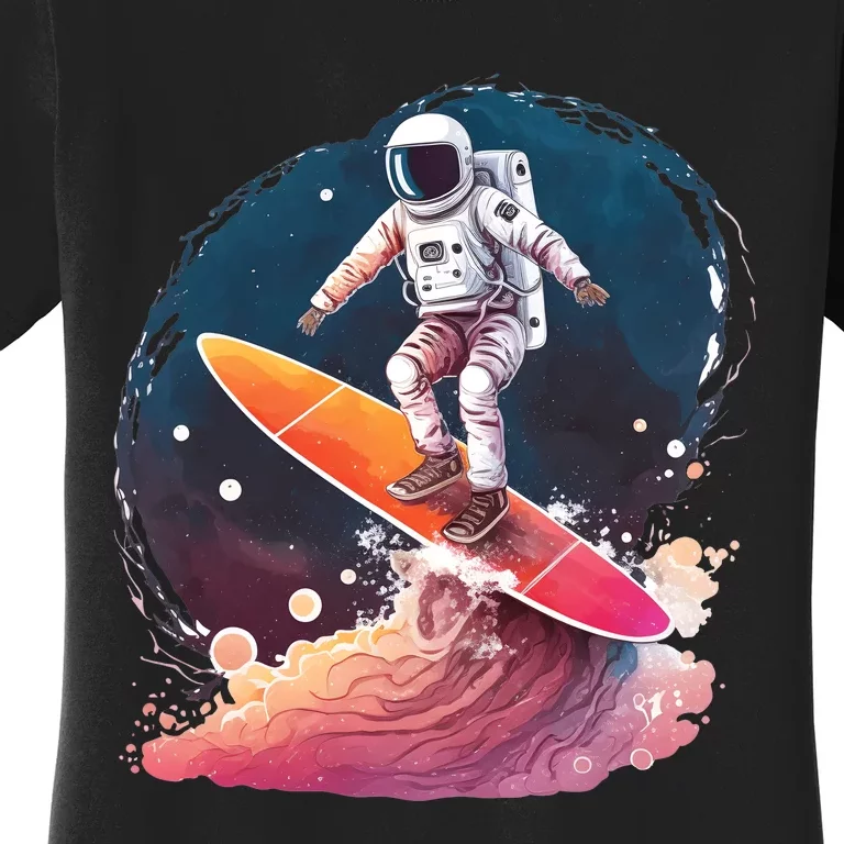 Astronaut Surfing Space Surfer Women's T-Shirt