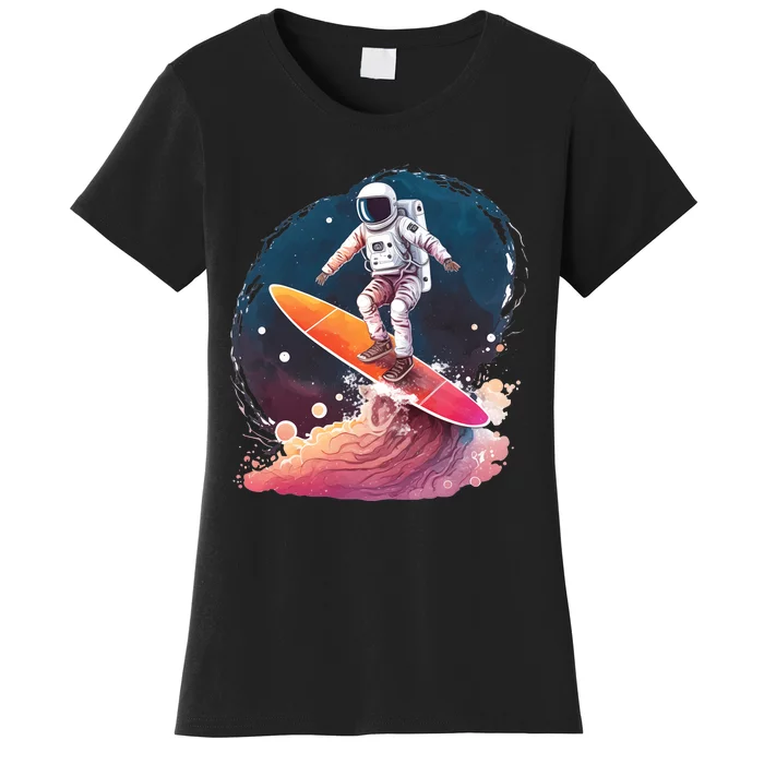 Astronaut Surfing Space Surfer Women's T-Shirt