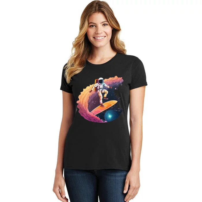 Astronaut Surfing Space Surfer Women's T-Shirt