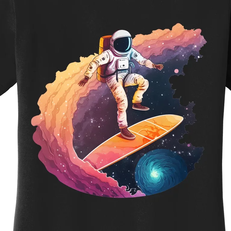 Astronaut Surfing Space Surfer Women's T-Shirt