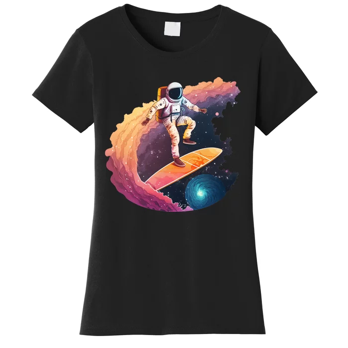 Astronaut Surfing Space Surfer Women's T-Shirt