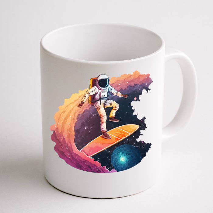 Astronaut Surfing Space Surfer Front & Back Coffee Mug