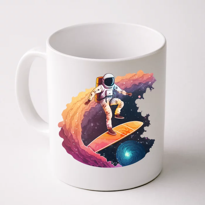 Astronaut Surfing Space Surfer Front & Back Coffee Mug