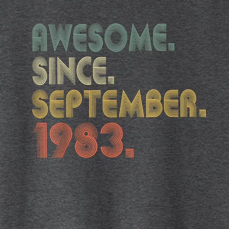 Awesome Since September 1983 40th Birthday Gifts 40 Year Old Women's Crop Top Tee