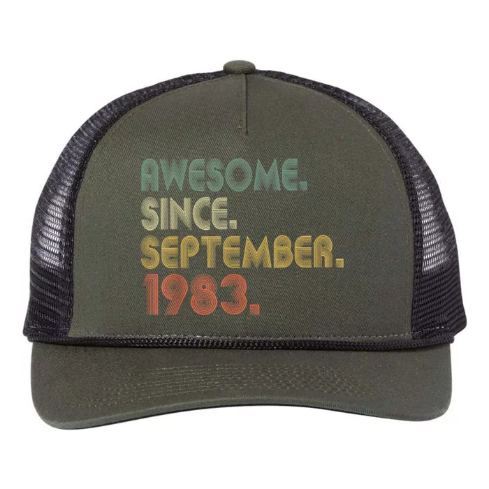 Awesome Since September 1983 40th Birthday Gifts 40 Year Old Retro Rope Trucker Hat Cap