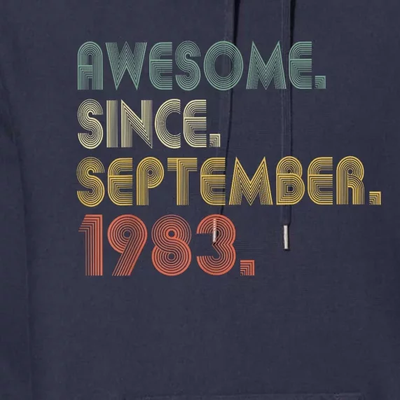 Awesome Since September 1983 40th Birthday Gifts 40 Year Old Premium Hoodie