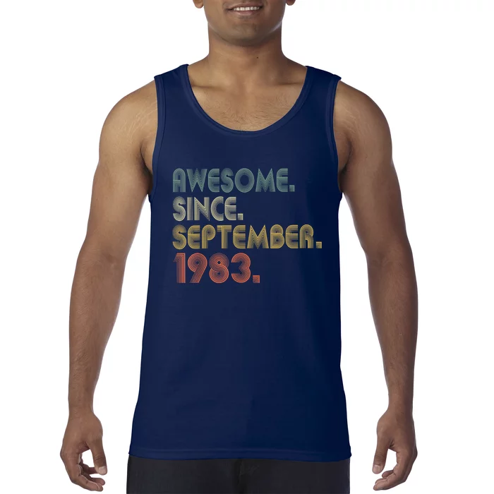 Awesome Since September 1983 40th Birthday Gifts 40 Year Old Tank Top