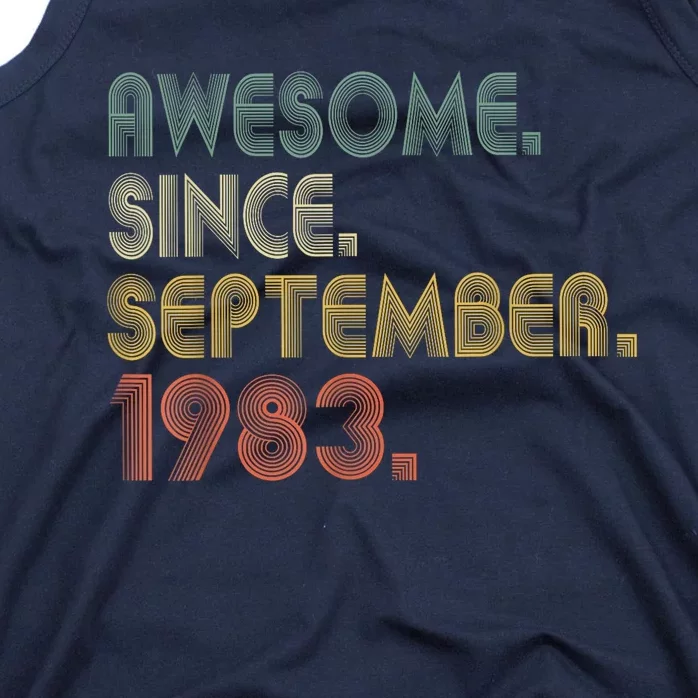 Awesome Since September 1983 40th Birthday Gifts 40 Year Old Tank Top