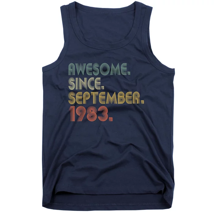 Awesome Since September 1983 40th Birthday Gifts 40 Year Old Tank Top