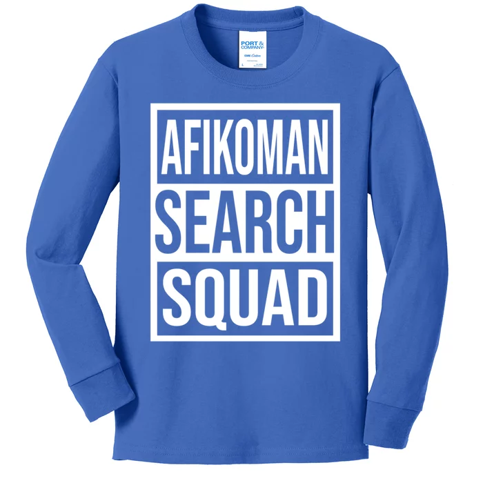 Afiko Search Squad Funny Passover Seder Design Funny Gift Kids Long Sleeve Shirt