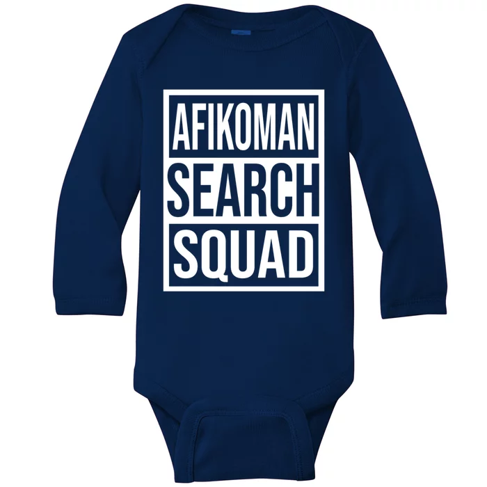 Afiko Search Squad Funny Passover Seder Design Funny Gift Baby Long Sleeve Bodysuit