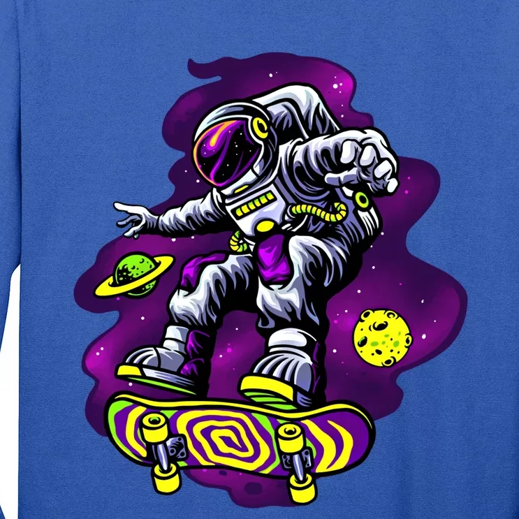 Astronaut Skateboard Skater Space Graphic Cute Gift Long Sleeve Shirt