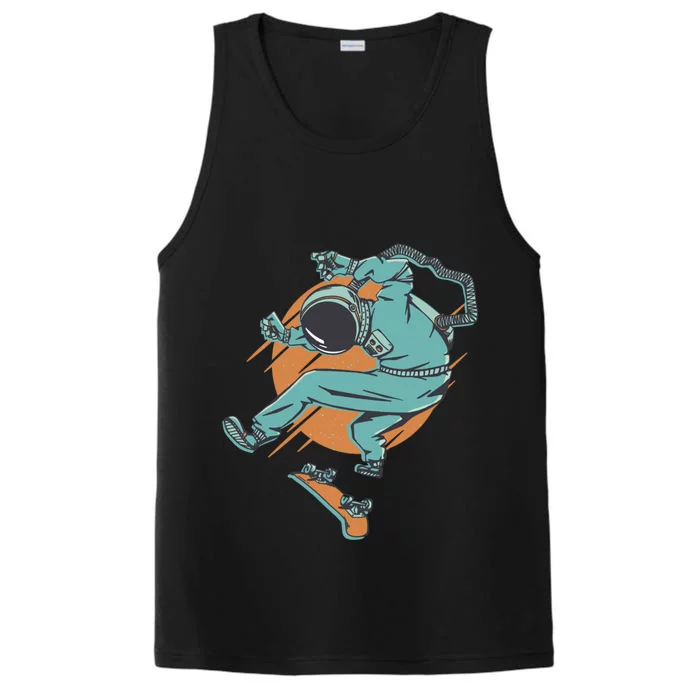 Astronaut Skateboard Skater Skateboarding Skateboarder Gift Performance Tank