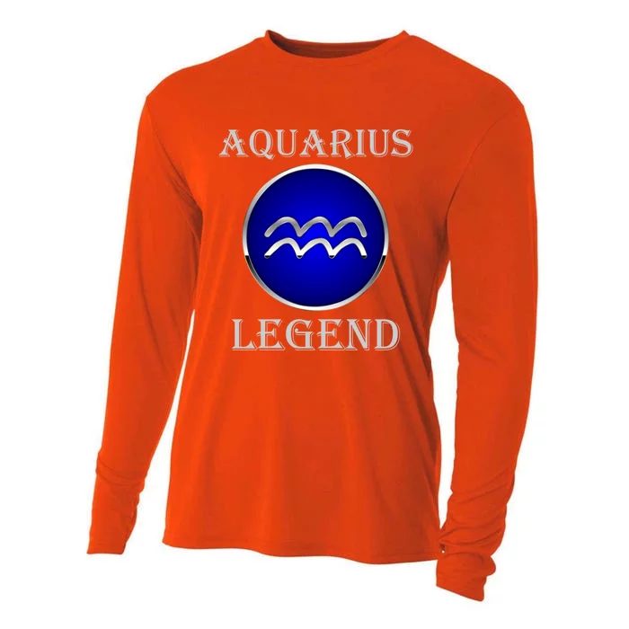 Aquarius Star Sign Great Gift Aquarius Legend Zodiac Gift Great Gift Cooling Performance Long Sleeve Crew