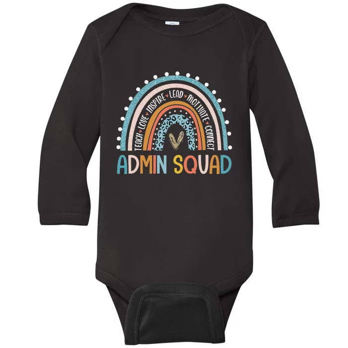 Admin Squad School Assistant Principal Crew Administrator Baby Long Sleeve Bodysuit