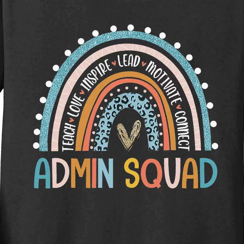 Admin Squad School Assistant Principal Crew Administrator Kids Long Sleeve Shirt