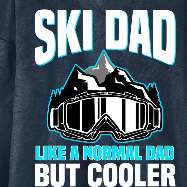 Alpine Ski Slope Downhill Skiing Dad Skier Fathers Day Gift Hooded Wearable Blanket